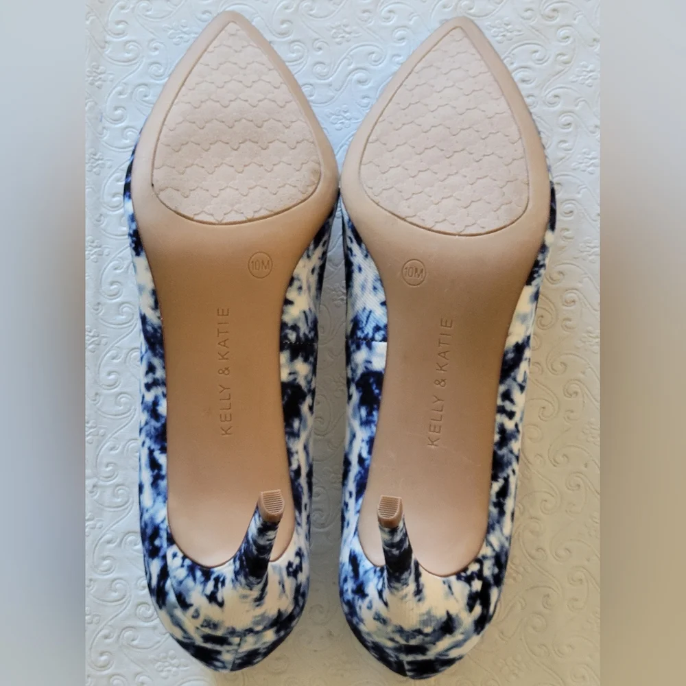 Kelly & Katie NEW Blue Tie Dye Pointed Toe Misha Classic Pumps Heels Size 10M - Picture 5 of 11